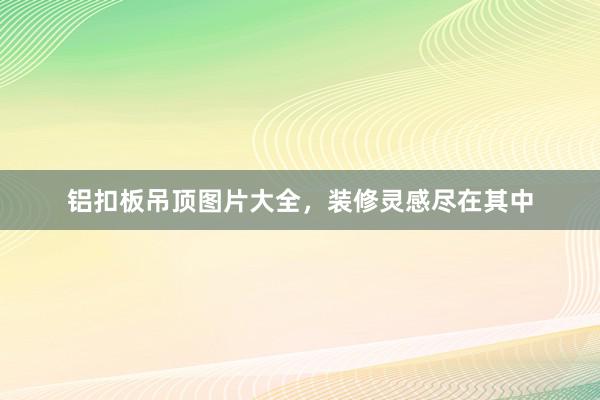 铝扣板吊顶图片大全，装修灵感尽在其中